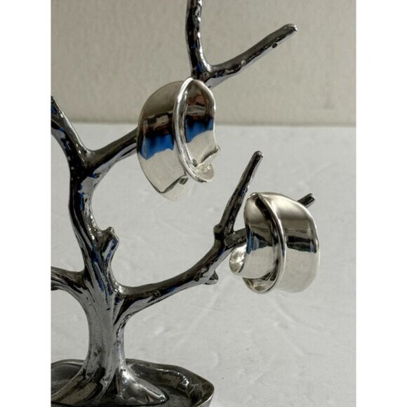 E&L Sterling Silver Electroform Statement Earrings Israel - Picture 4 of 10